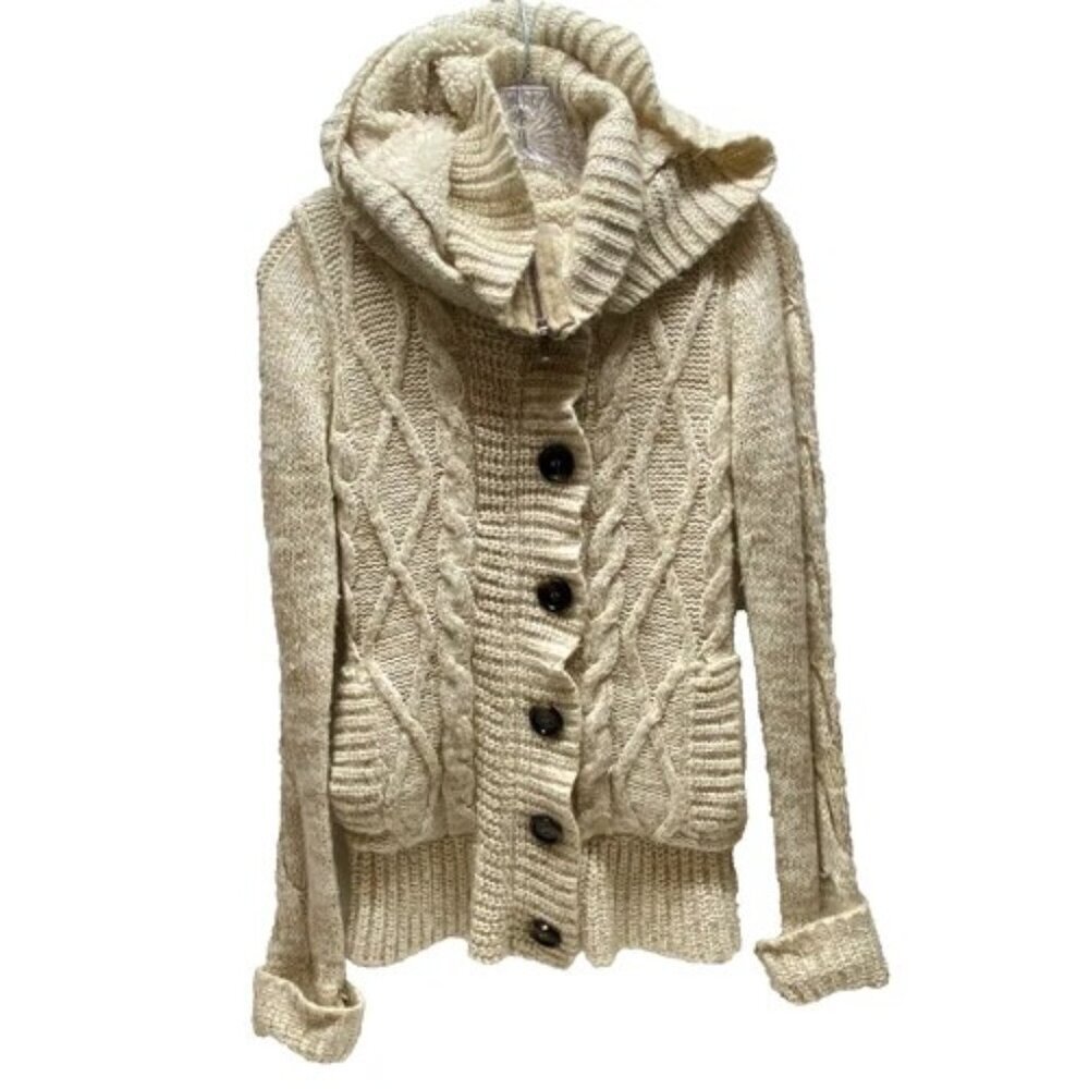 Ci Sono‎ By Cavalini Sweater Collection Women’s Small Oatmeal Heather Jacket EUC